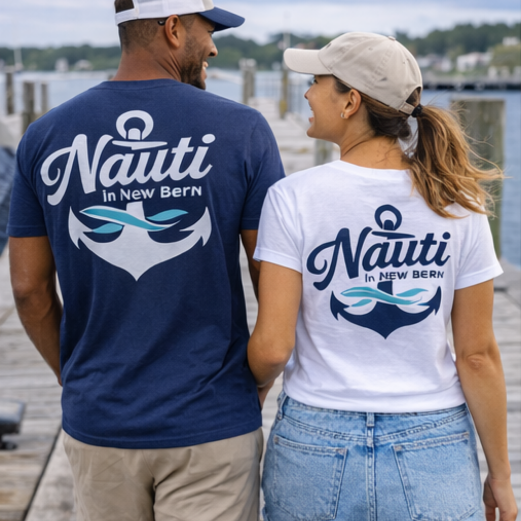 Nauti In New Bern Unisex Short Sleeve V-Neck T-Shirt