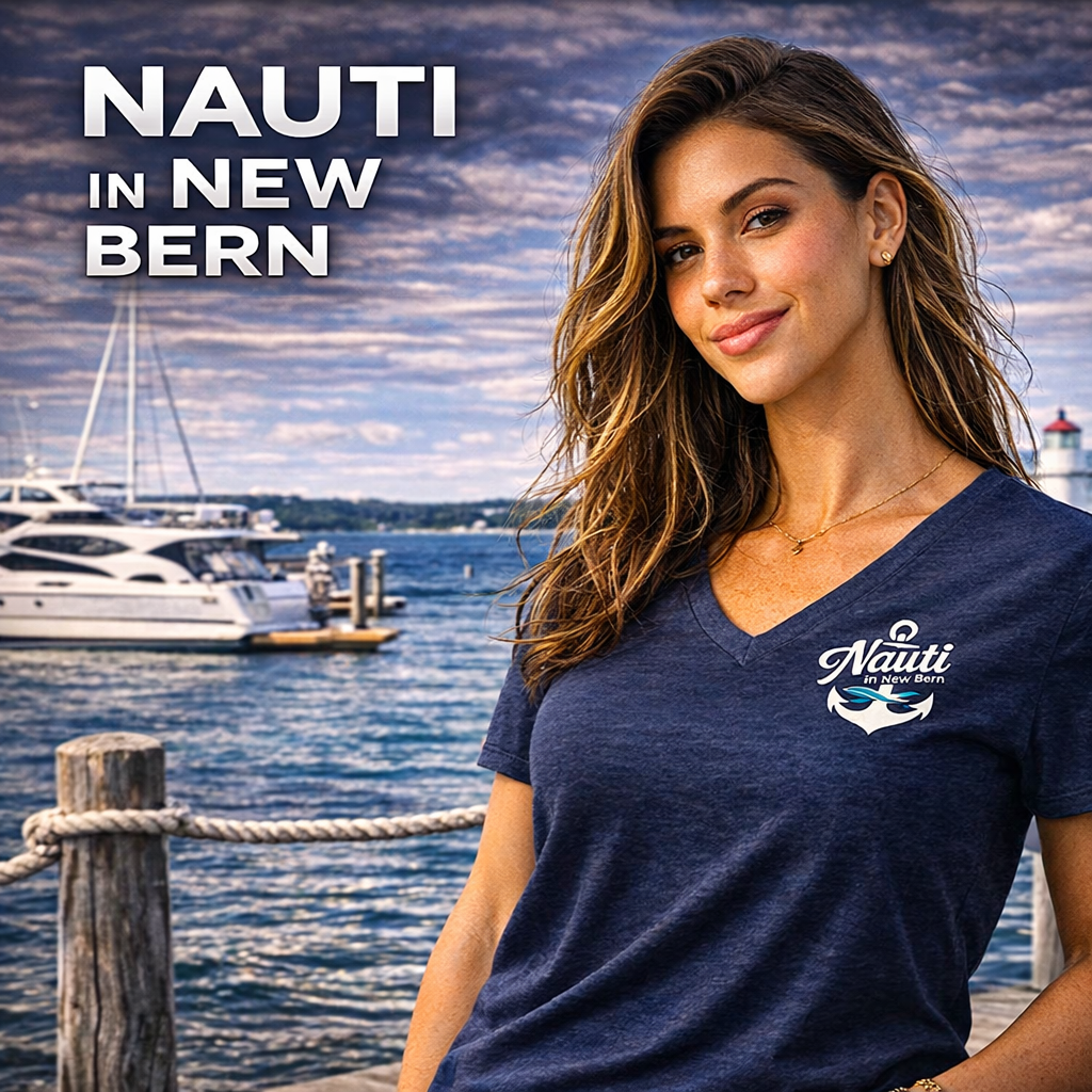 Nauti In New Bern Women’s relaxed v-neck t-shirt